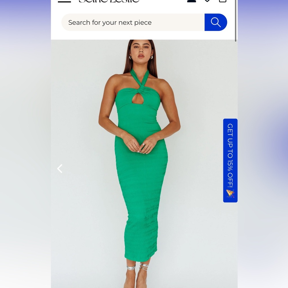 Selfie leslie Mari green halter dress! NWT